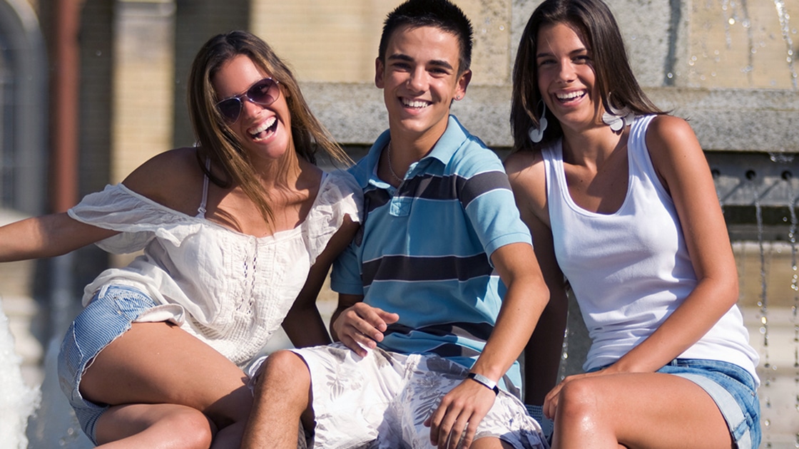 Teens acting silly photo